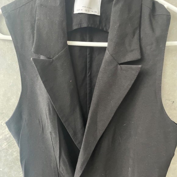 Burshka black double Button Lapel Neck Vest Blazer size M for women - Picture 9 of 11